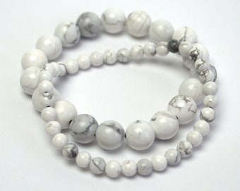 Handmade White Howlite Bracelet: Natural Gemstone Jewelry