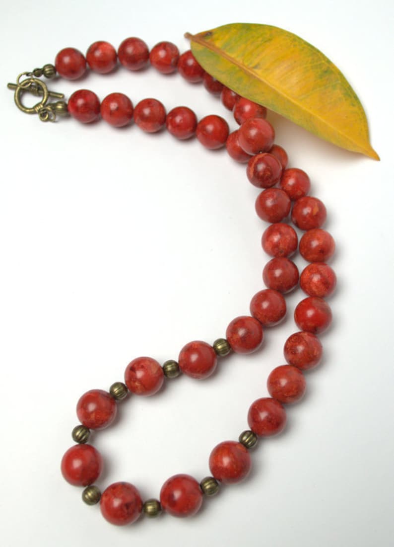 Natural Red Coral Necklace Real Coral Jewelry Ukrainian Corals Etsy