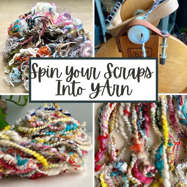 SPIN YOUR SCRAPS-Your Scraps Handspun Into Yarn- Handspun Art Yarn- Handspun Scrap Yarn-Made to Order-Recycled Upcycled Yarn Scraps