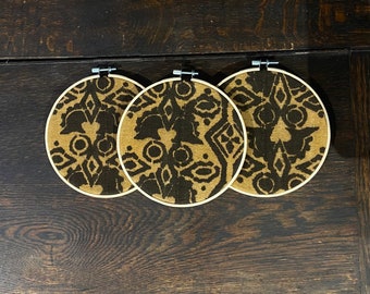 Mud Cloth Wall Hanging, African Textile Art, Set of 3