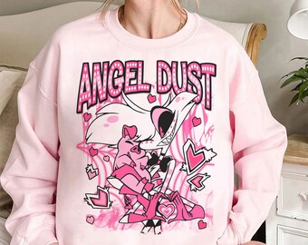 Camiseta linda de Hazbin Hotel Angel Dust y Fat Nugget, sudaderas con personajes de Hazbin Hotel, suéteres Helluva Boss