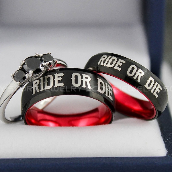 Biker Wedding Rings Etsy