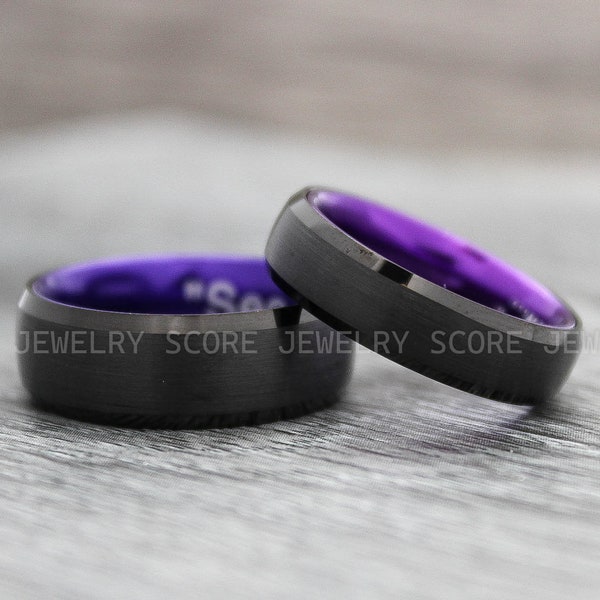 Purple Wedding Ring Etsy