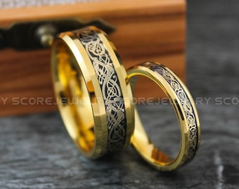 Gold Wedding Rings, Gold Wedding Bands, Celtic Rings, Irish Rings, Vikings Rings, Runes Ring, Viking Jewelry, Celtic Wedding Ring, Gold Ring
