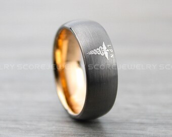 Nurse Ring, LPN Ring, Medical Ring, Licensed Practical Nurse Ring, Nurse Jewelry, Nurse Wedding Band, LPN Jewelry, LPN Gunmetal Wedding Band