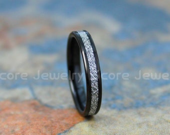 FREE SHIPPING Custom Engraved 6mm Blue Tungsten Wedding Band Tungsten Wedding Ring Blue Tungsten Band Imitation Meteorite Texture Inlay