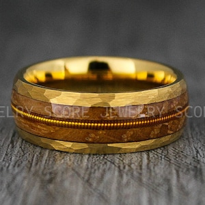 Guitar Ring, Guitar String Ring, Gold Wedding Band, Musician Ring, Music Ring, Piano Ring, Music Jewelry, Piano Jewelry, Guitar Jewelry