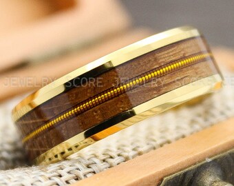 Piano String Rings Guitar Ring, Guitar String Ring, Silver Wedding Band, Musician Ring ...