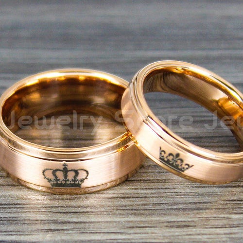 King and Queen Rings King and Queen Wedding Rings 2 Piece Etsy