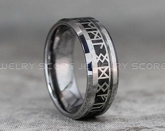 Vikings Ring, Runes Ring, Nordic Ring, Silver Wedding Ring, Silver Wedding Band, Til Valhalla Ring, Norse Wedding Band, Vikings Wedding Band