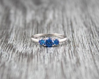 Couple Wedding Rings Set, Piece Couple Set 8mm 4mm Blue