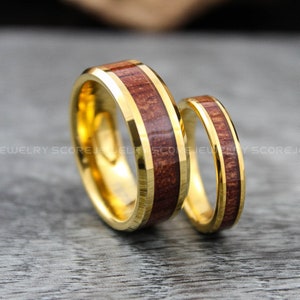 Couple Rings, Couple Wedding Rings, Wood Rings, Gold Wedding Bands, Wood Wedding Rings, Couple Wedding Bands, Couple Jewelry, Gold Rings