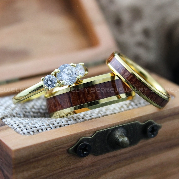 Anillos de pareja, anillos de boda para pareja, anillos de madera