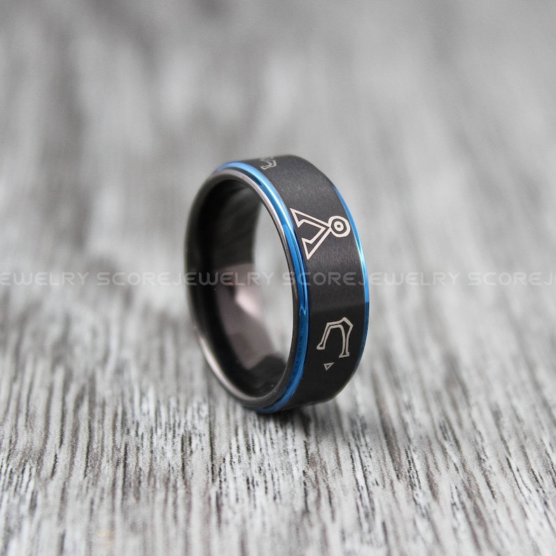 Stargate Earth Rings Stargate Jewelry Stargate Rings Black Wedding Rings Earth Rings Stargate Wedding Rings Stargate Wedding Bands