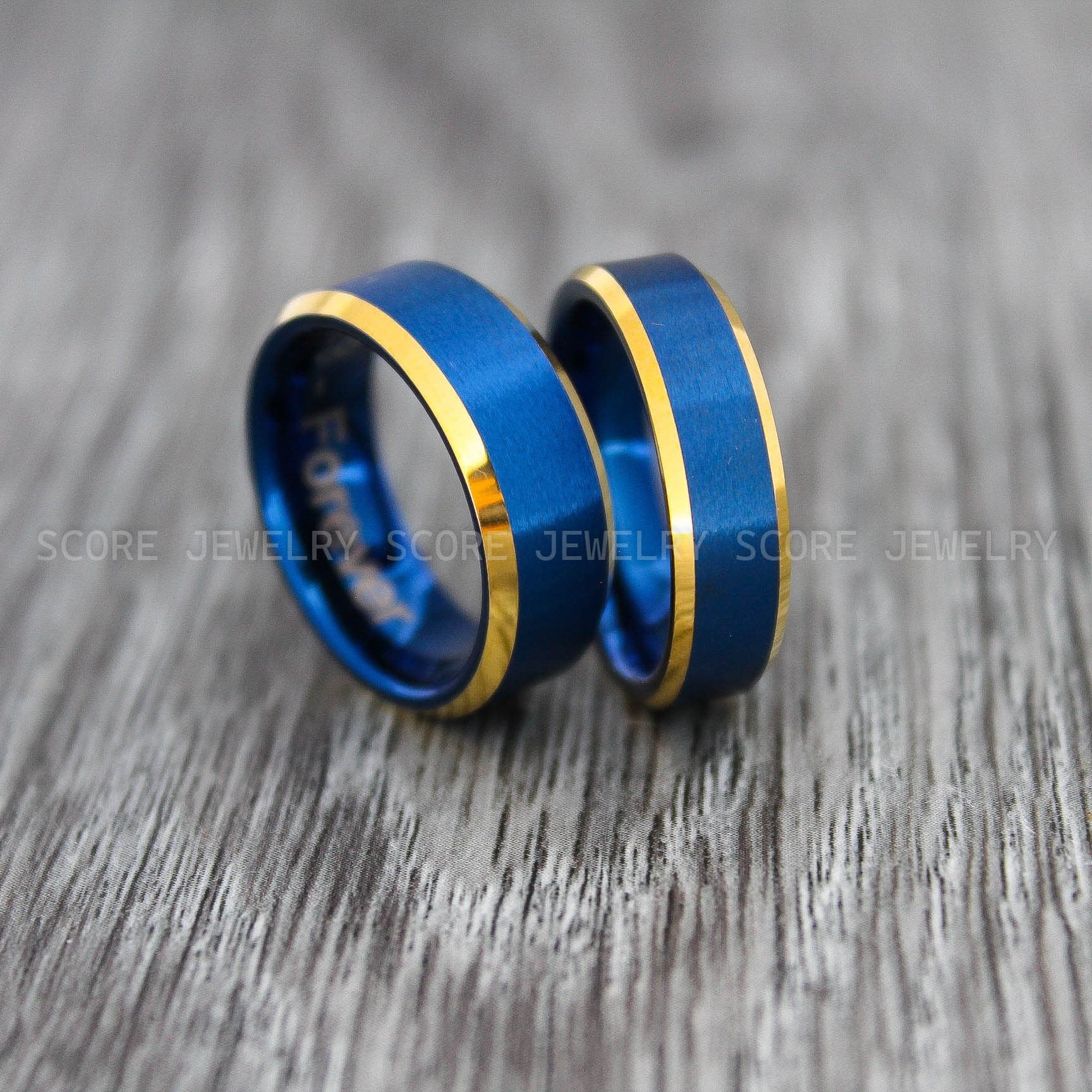 Blue Wedding Rings, Blue Wedding Bands, Couple Rings, Couple Wedding ...