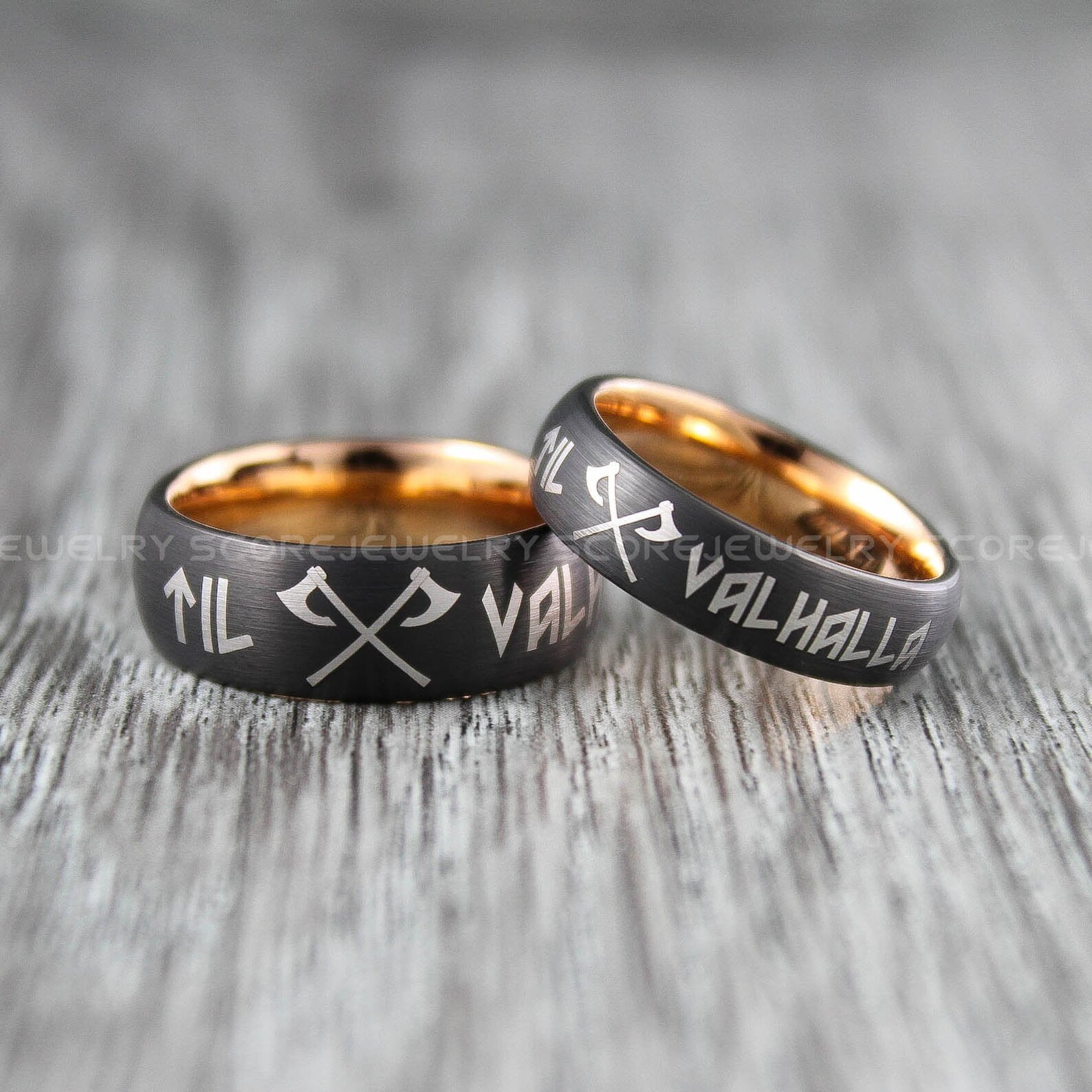 Til Valhalla Rings, Til Valhalla Jewelry, Viking Rings, Couple Set ...