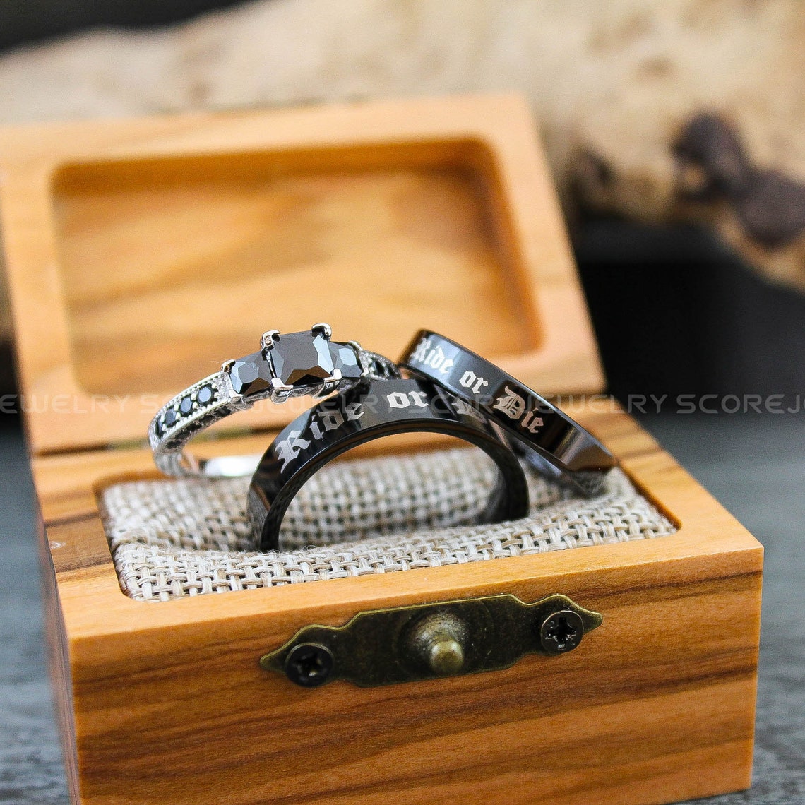 Ride or Die Rings Ride or Die Wedding Rings 3 Piece Couple Etsy