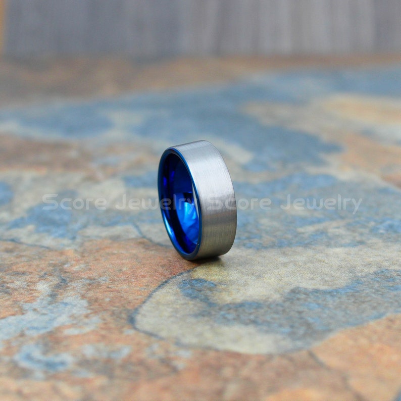 Jewelry Pot Titanium Flat 8mm Brushed Engravable Band Jewelry Pot Titanium Flat 8mm Brushed Engravable Band