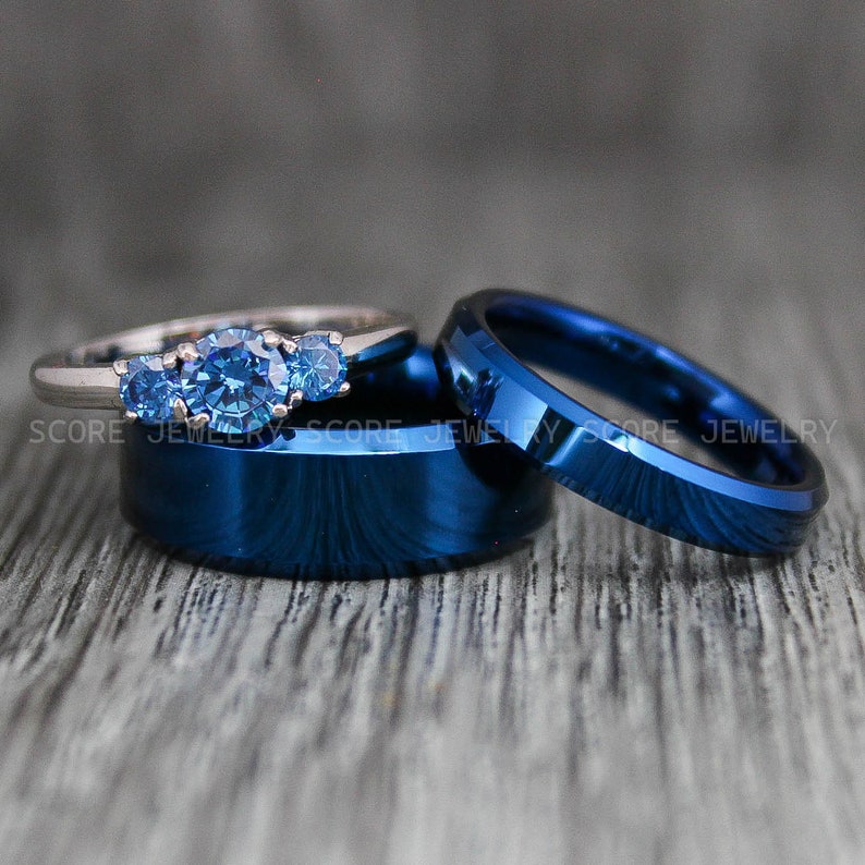Couple Wedding Rings Set, Couple Rings, Matching Rings, Matching Couple ...