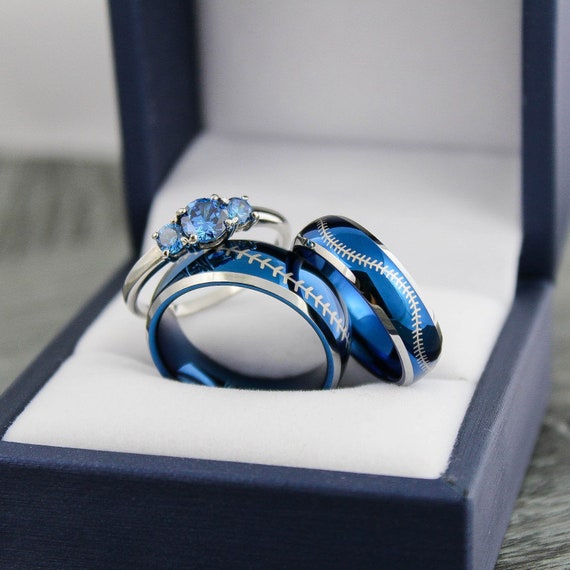 Anillos de alianzas de de béisbol juego de - Etsy España