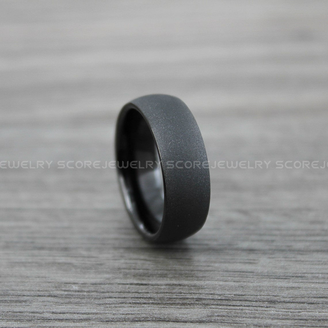 Sandblasted Ring Sandblasted Band 8mm Black Tungsten Band Etsy