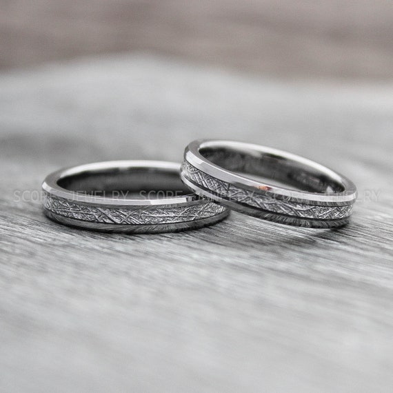 ★SENTIMENTS★ NO.309 [SILVER] ROUND METEOR RING Meteorite Rings, Meteor Rings, 3 Piece Couple Set Silver