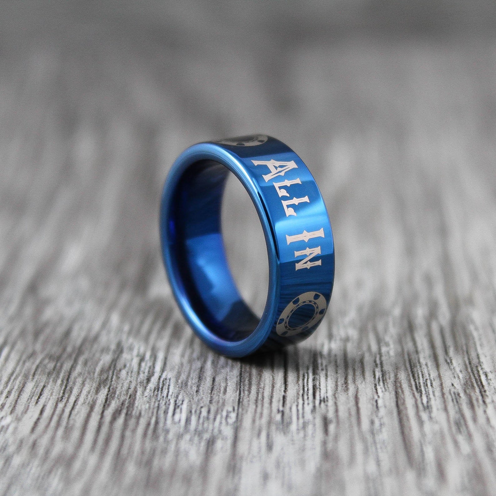 Poker Ring Poker Jewelry Casino Chips Ring 8mm Blue Etsy
