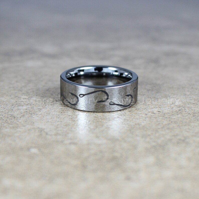 Fishing Ring Fish Hook Ring Fishing Jewelry 8mm Silver Etsy