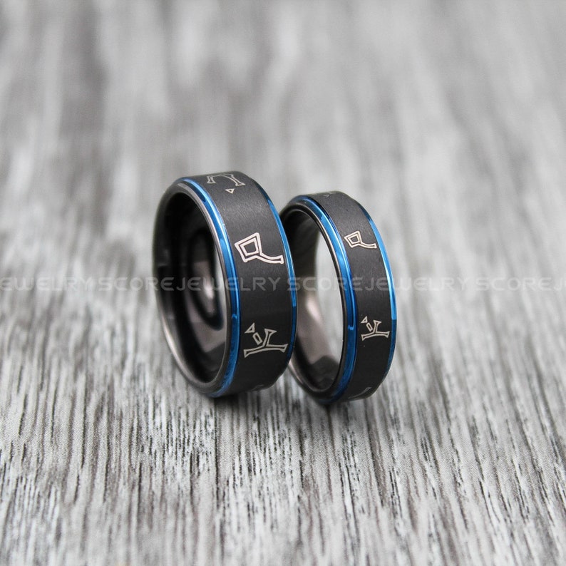 Stargate Earth Rings Stargate Jewelry Stargate Rings Black Wedding Rings Earth Rings Stargate Wedding Rings Stargate Wedding Bands