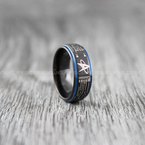 Star Trek Ring 8mm Black Tungsten Band 