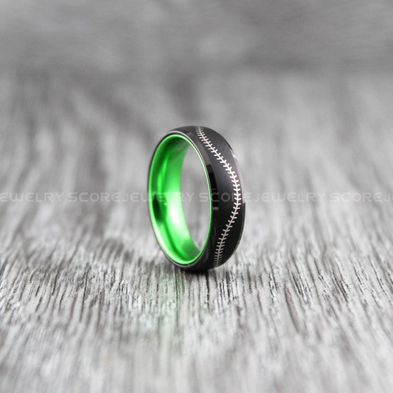 de béisbol Alianzas boda de béisbol Anillos de - Etsy España