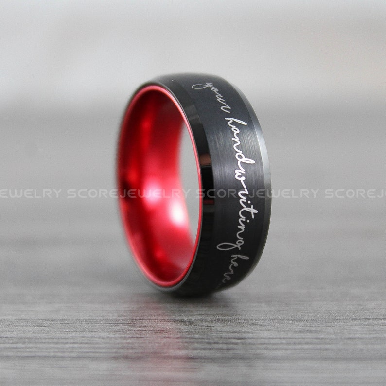 Red Tungsten Ring Black Tungsten Wedding Ring Red Tungsten Wedding Band Red Wedding Band Red Tungsten Wedding Ring Red Ring