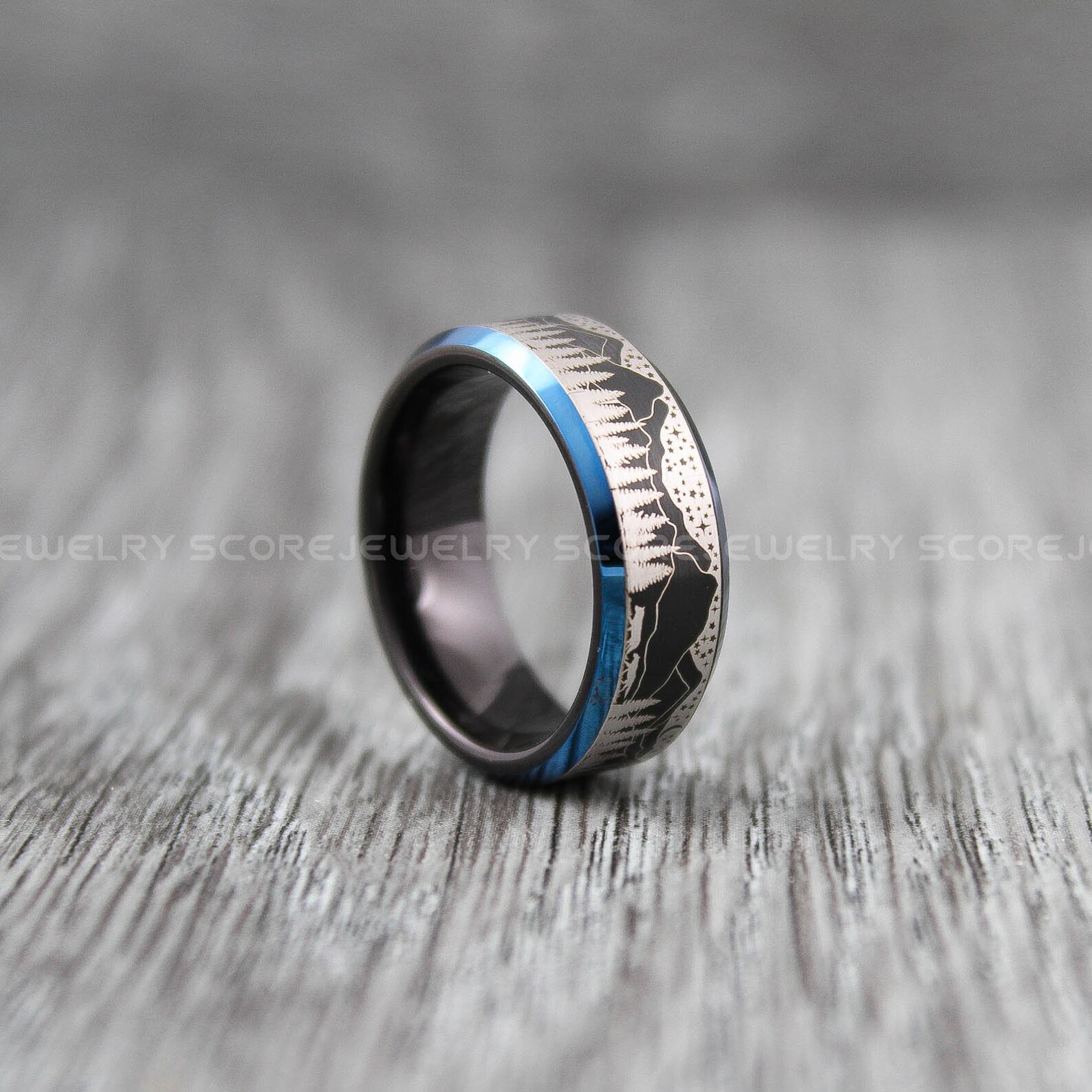 Forest Ring Mountain Range Ring Boreal Forest Ring 8mm Etsy