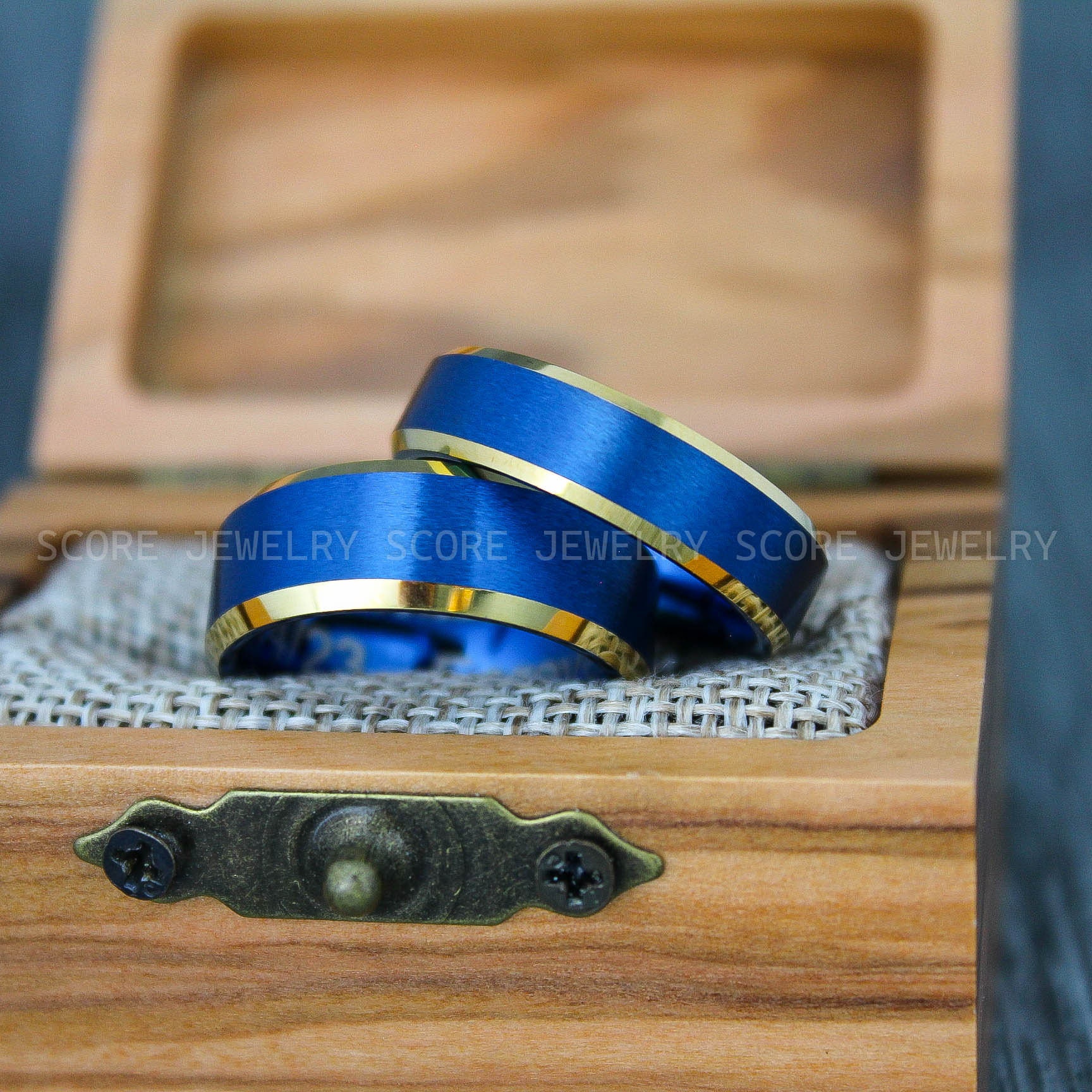 Blue Wedding Rings, Blue Wedding Bands, Couple Rings, Couple Wedding ...