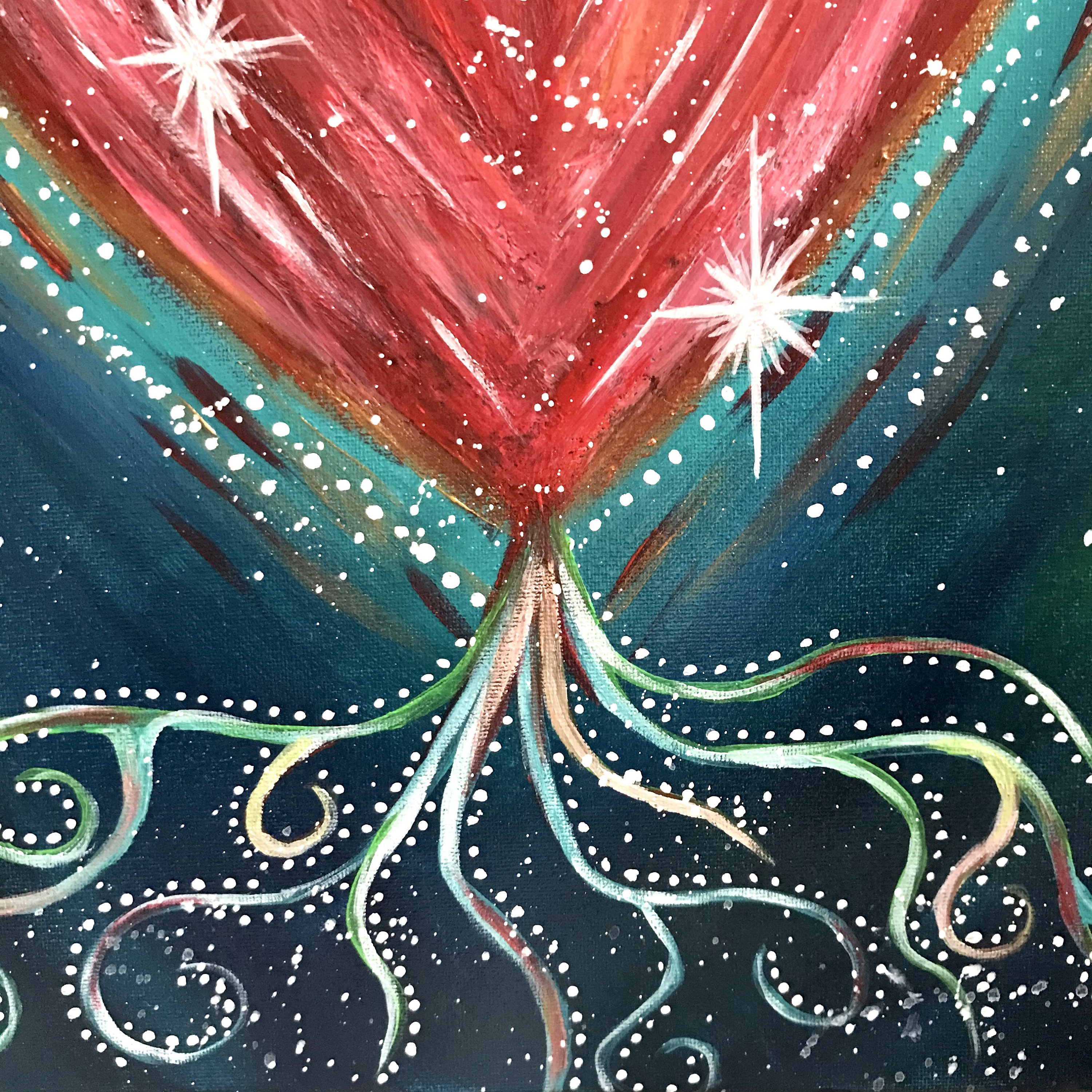 Cosmic Spiritual Love Heart Wall Art Acrylic Canvas Painting Etsy