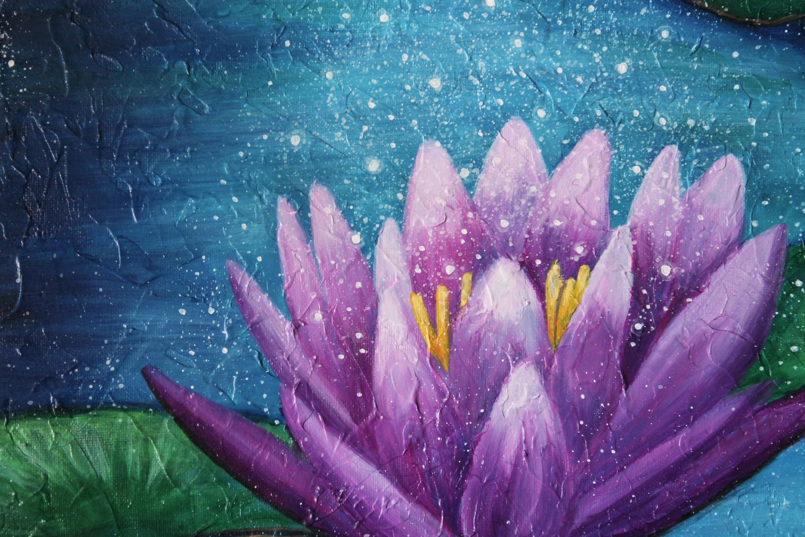 Peaceful Spiritual Lotus Flower Pond Cosmic Buddhist Wall Art | Etsy