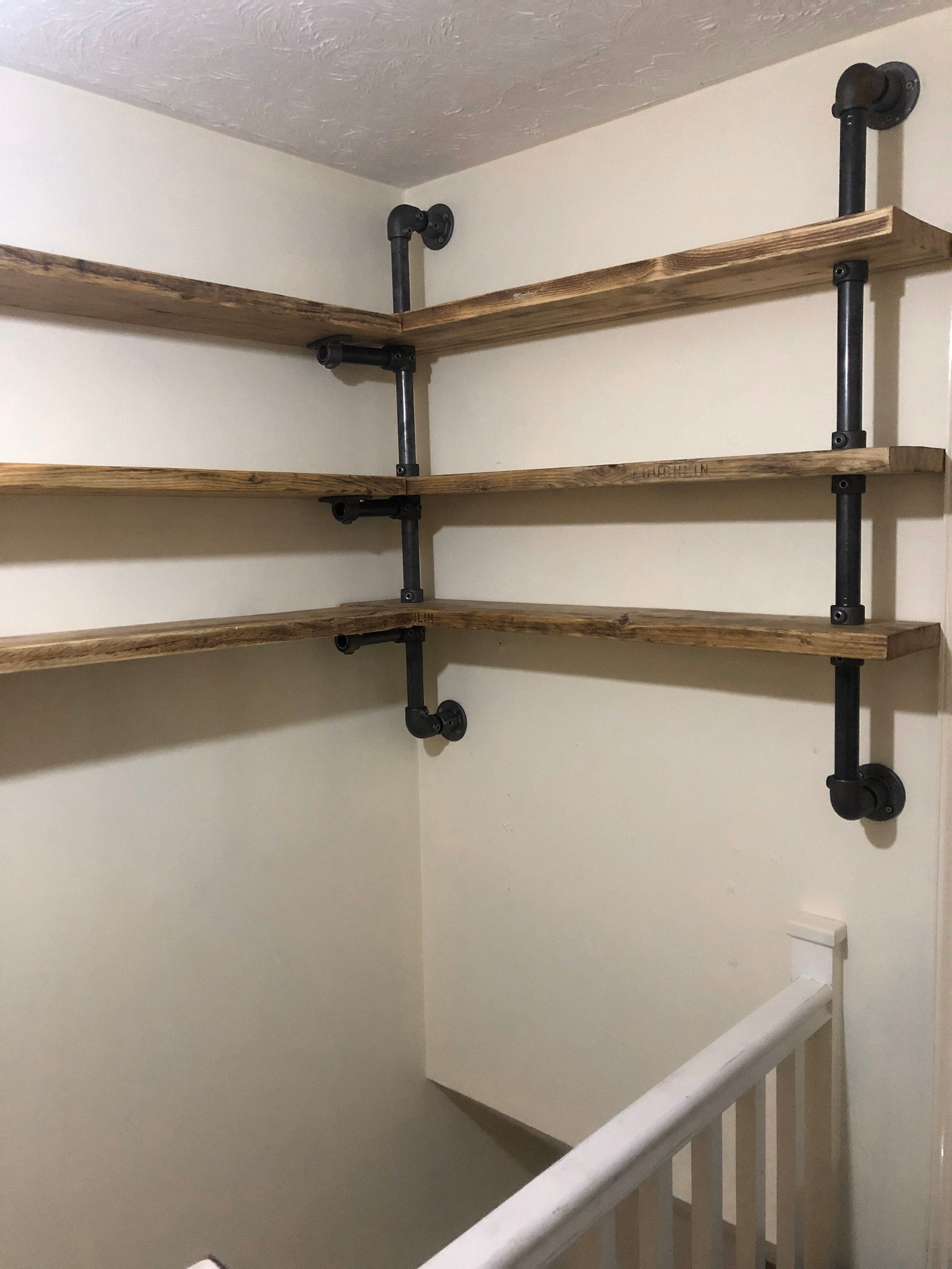 Bespoke Stair Landing Storage Shelving From Reclaimed Wood Etsy