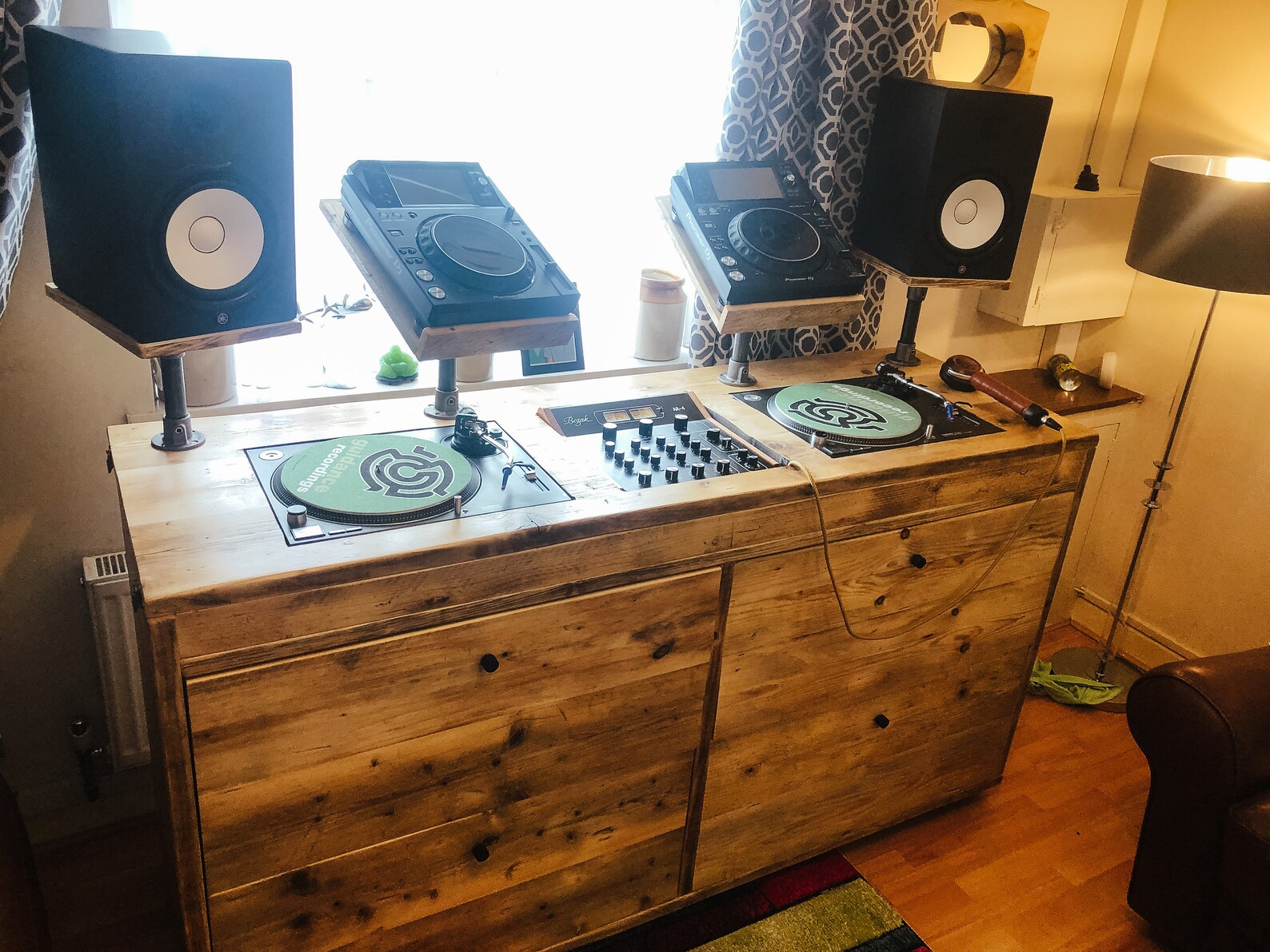 DJ Unit For DecksMixer Amp made from reclaimed wood Etsy