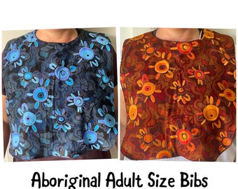 ABORIGINAL DESIGNS Adult Size Bibs / Clothing Protector / Adult Bib for Elderly and Disabled