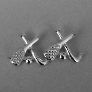 field hockey lacrosse post earrings sterling silver