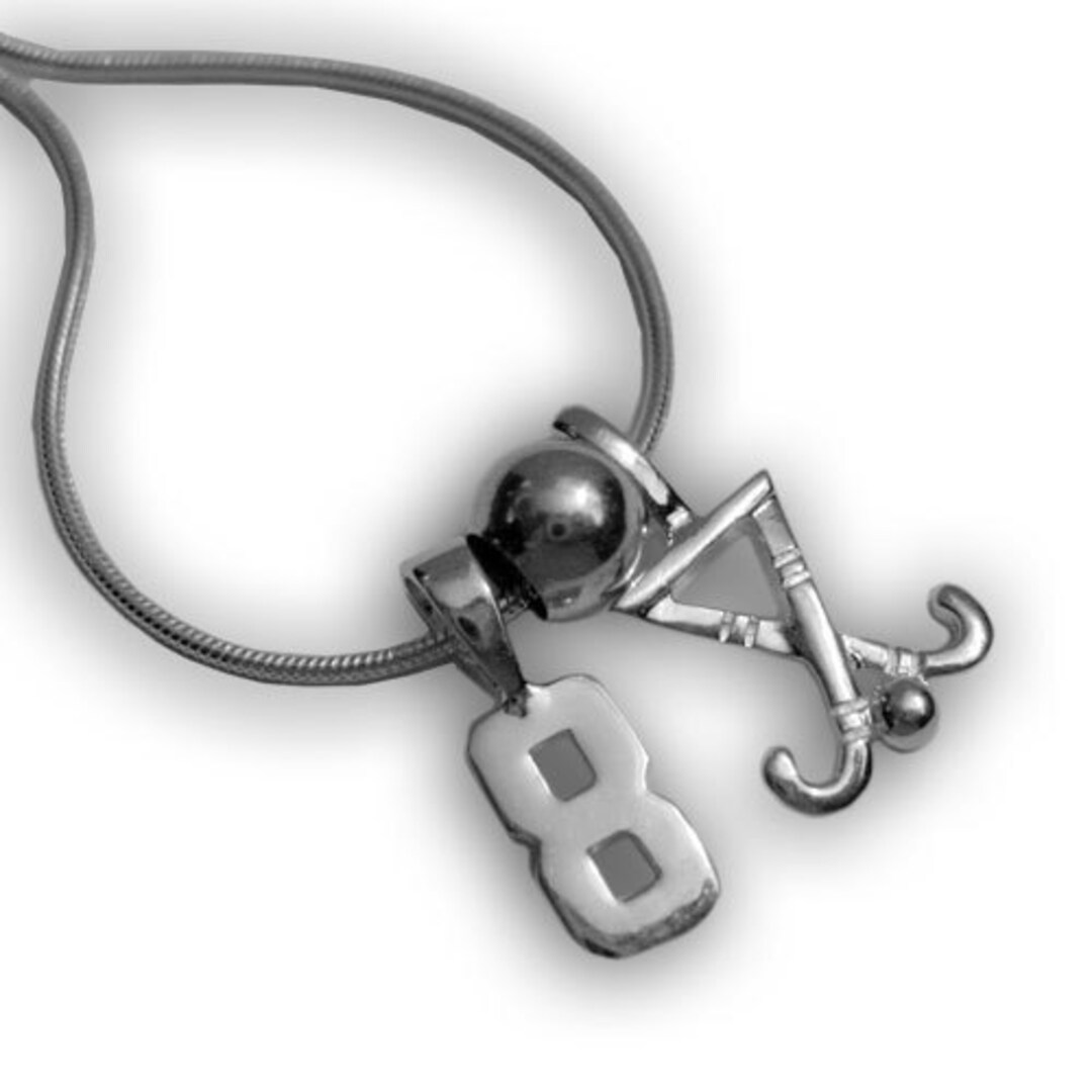 Field Hockey Necklace With Number Etsy