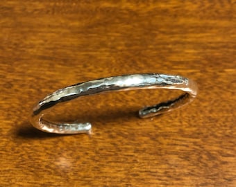 Sterling silver wide cuff bracelet handmade, BR-8