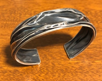 Sterling silver cuff bracelet handmade, BR-4