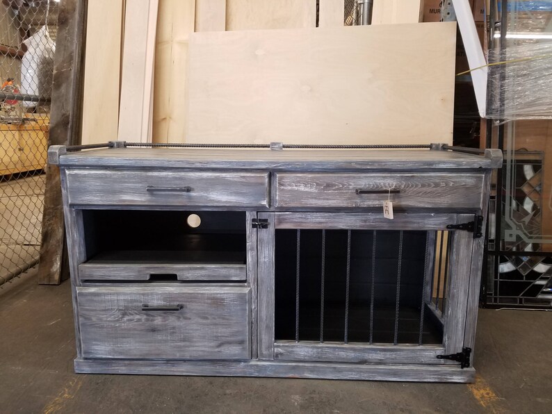 Weathered Grey Dog KennelDesk