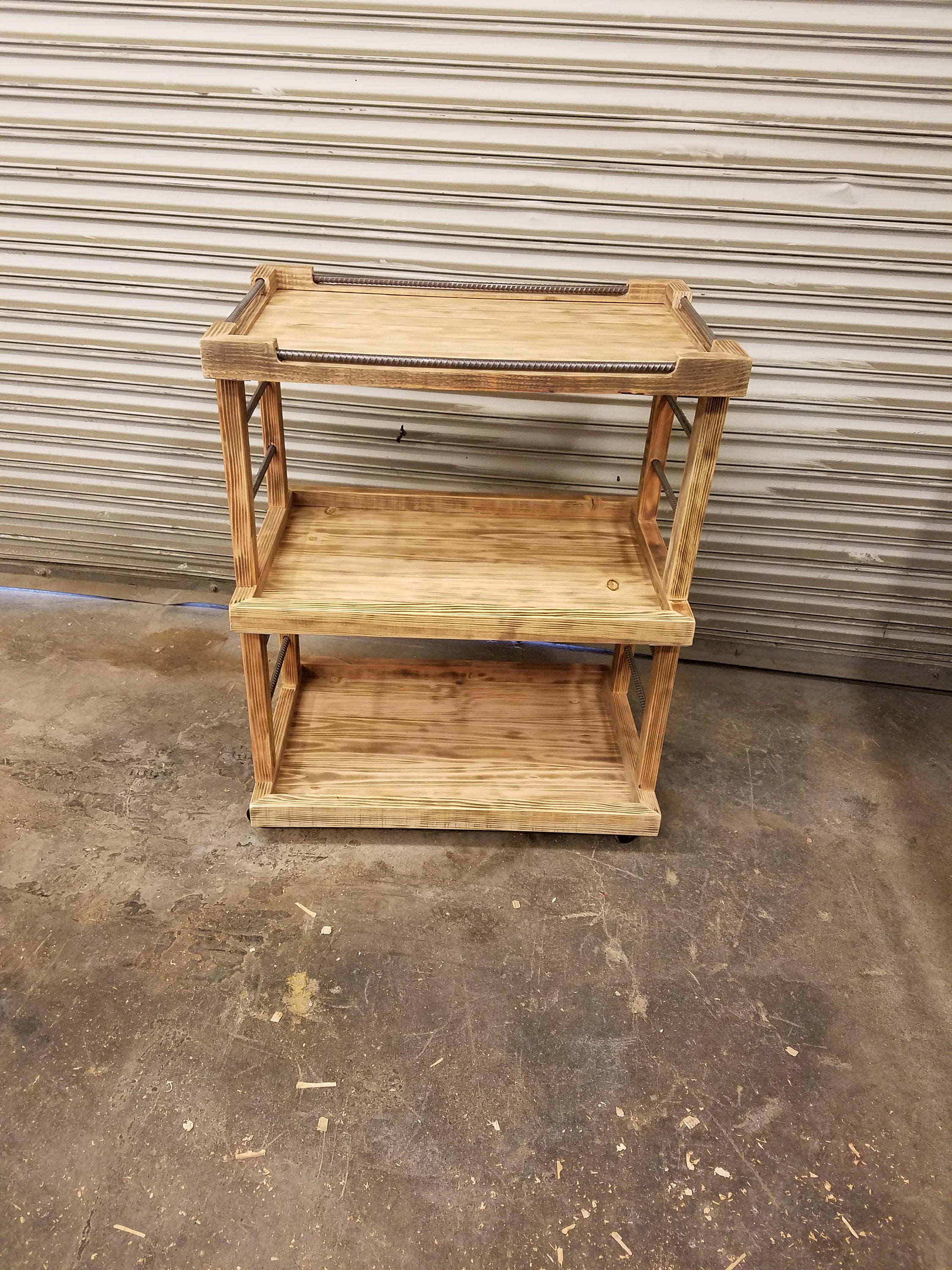 Reclaimed Wood Bar Cart Rustic Bar Cart Etsy