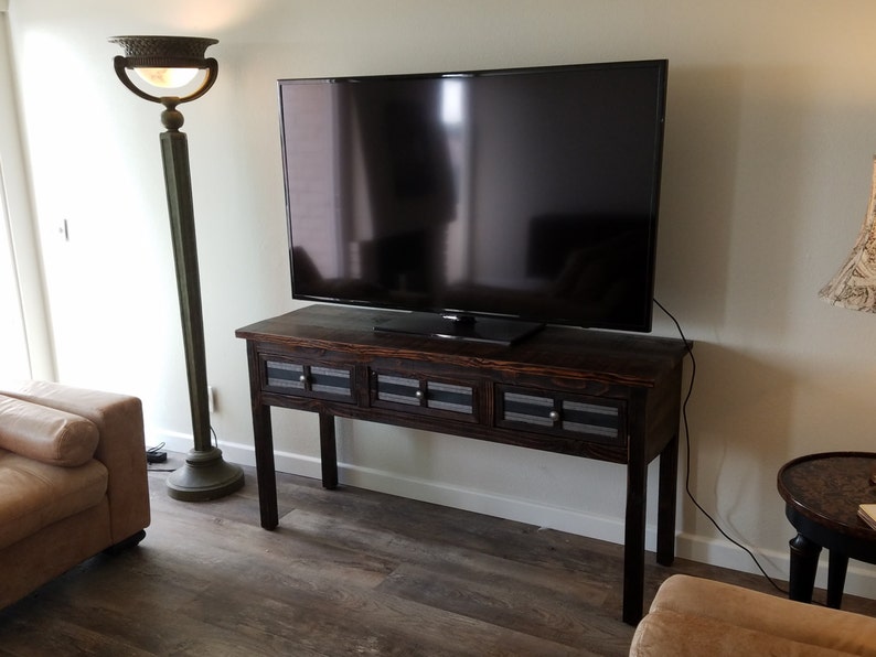 Rustic Console Table Sideboard Handmade Reclaimed Wood With Steel Accents