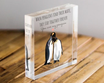 Penguin gift, When penguins find their mate gift, Anniversary gift for him, Personalised you&#39;re my penguin, Gifts for her, Gifts for him