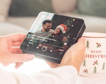 Aimant musical lumineux personnalisé pour réfrigérateur, lecture d'une chanson personnalisée. Couverture de l'album photo Cadeau unique pour père, mélomanes et accessoire de décoration intérieure
