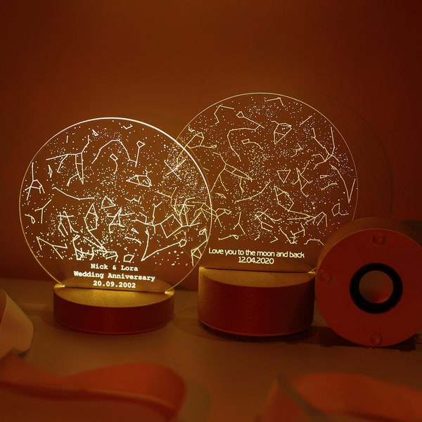 Custom Star Map Night Light: Personalized Constellation Gift