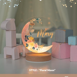 Baby Girl Gift, Personalized Night Light for Kids, Custom Night Light, Infant Gift, Personalized Lamp, Name Night Light, Moon Lamp